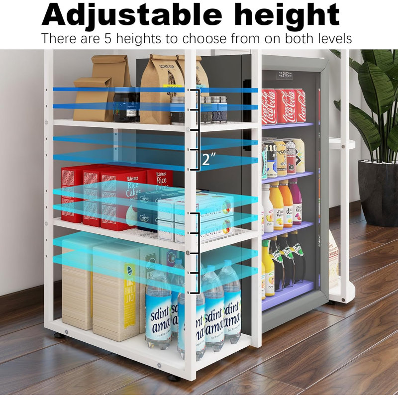 Rebrilliant Mini Fridge Refrigerator Shelves with Power Outlet